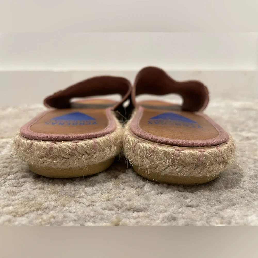 Verbenas Leather Slide Sandals Pink Comfortable Slip On Sz 40/US 9 Made in Spain - Picture 5 of 12